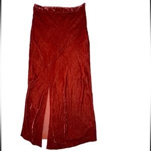 Anthropologie Maeve Crushed Velvet Mini Skirt In Warm Rust. Womens Size 4